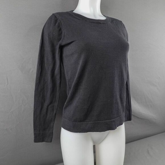 J Crew Womens Teddie Sweater Small Black Minimalist Capsule Y2K Academia Cozy - Picture 2 of 10